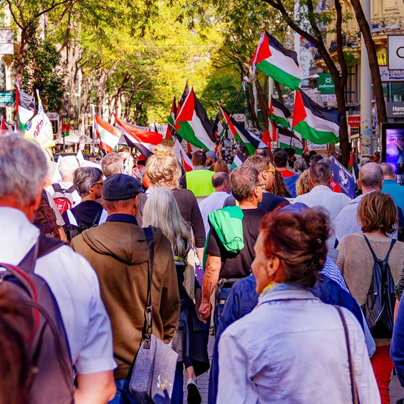 Die Teilnehmerinnen und Teilnehmer der Demo