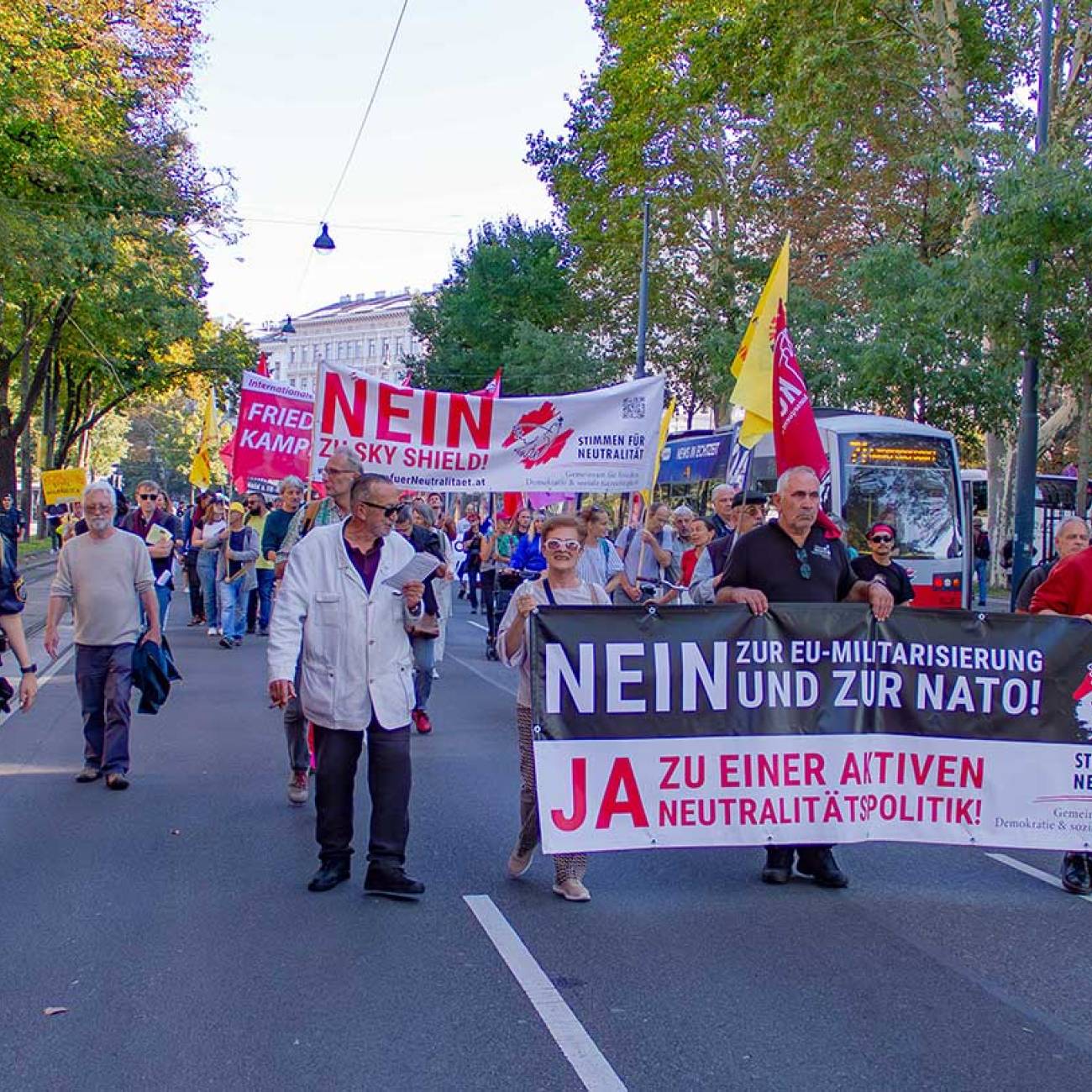 Die Teilnehmerinnen und Teilnehmer der Demo