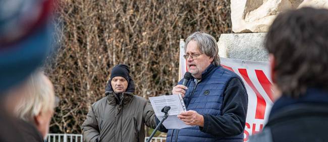 Peter Kolba bei der Kundgebung 15.02.2025