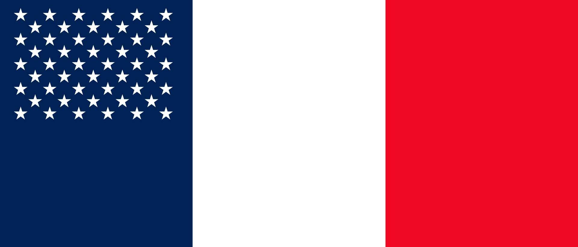 Flagge USA-Frankreich