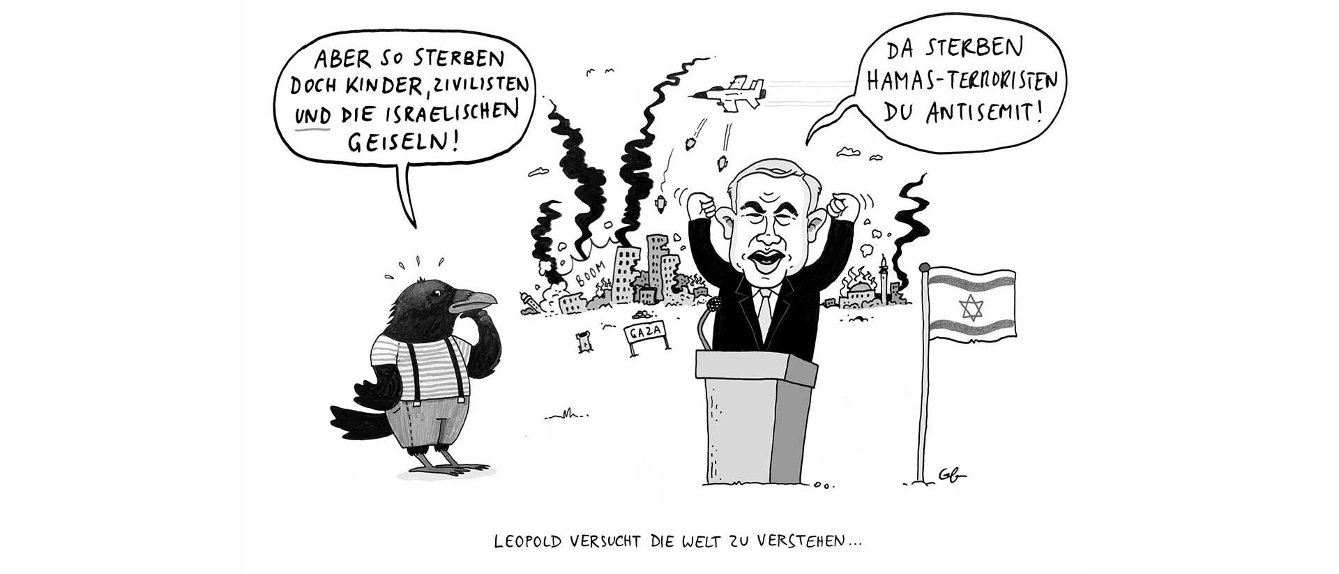 Cartoon über Netanyahu