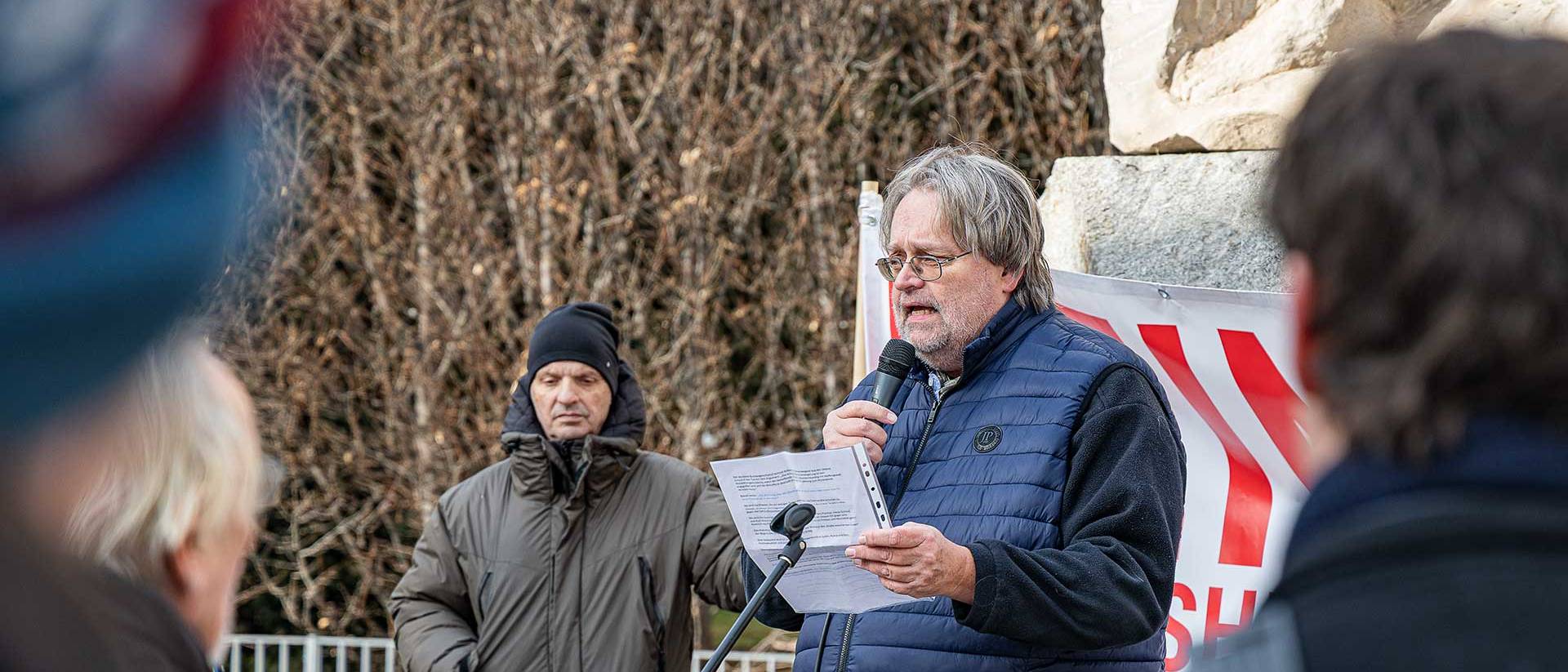 Peter Kolba bei der Kundgebung 15.02.2025